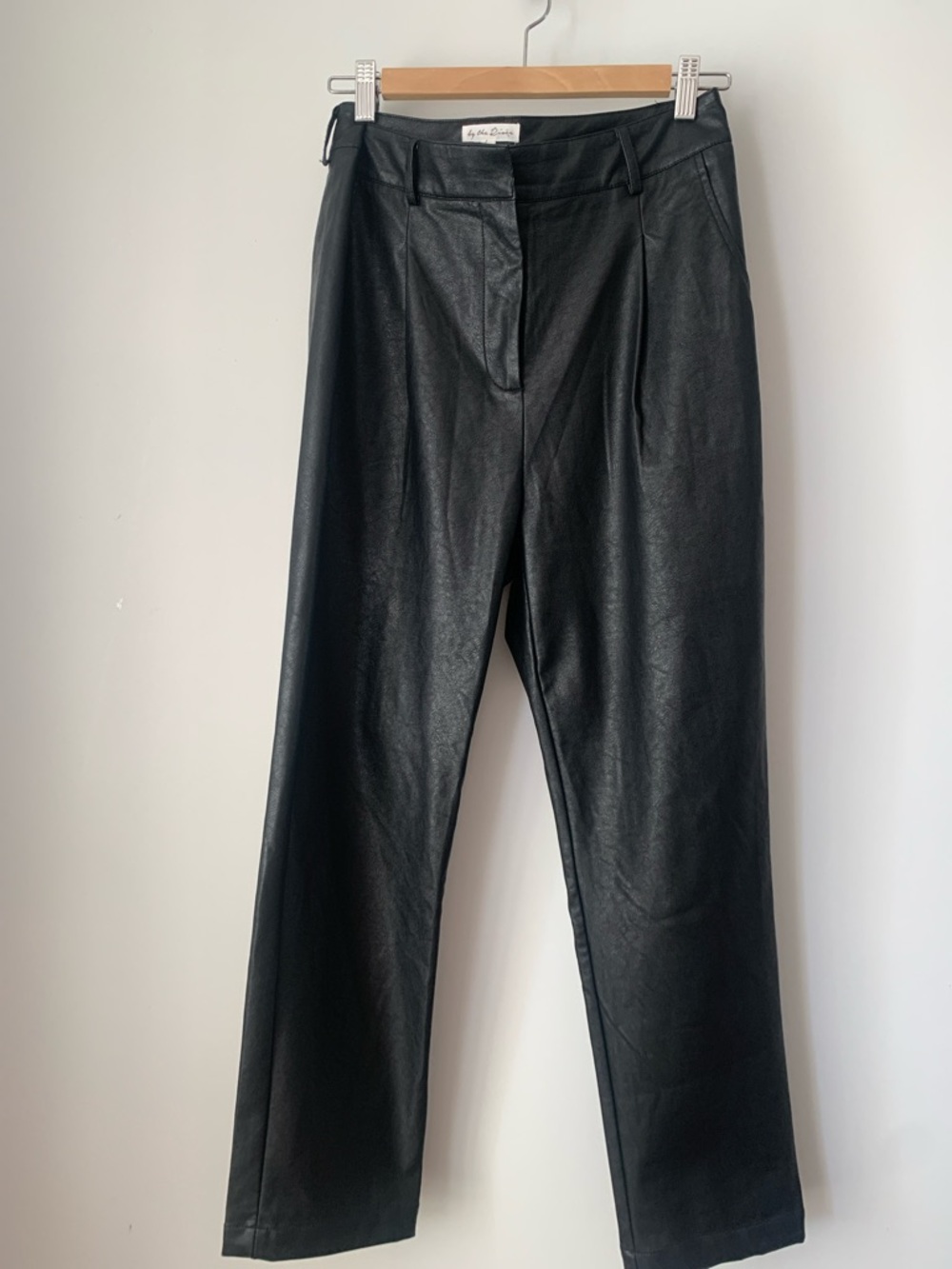 Elegant Black Women's Trousers Faux leather